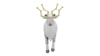 a cartoon reindeer with a chinese symbol on its horns