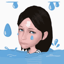 girl sad tearing up crying