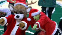 The Holiday Cheer Is Real In The Mascot Game GIF - Fox Sports Fox Sports Holiday Gi Fs Holiday Spirit GIFs