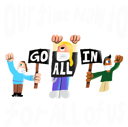 Democracyrising Our Time Now Sticker - Democracyrising Our Time Now Our Time Now To Go All In For All Of Us Stickers