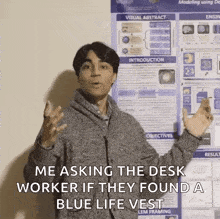 Blue Life Vest GIF - Blue Life Vest Desk GIFs