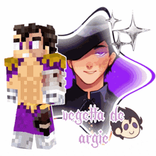 a drawing of a man with the words " regretta de argie " on the bottom right