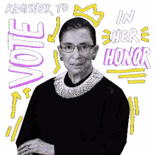register to vote in her honor register to vote vote election2020 rbg