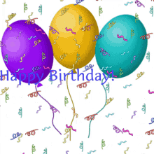 Happy Birthday Baloons Streamers Confettie GIF