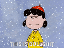 peanuts lucy angry snow