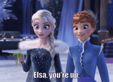 Olafs Frozen Adventure Queen Elsa GIF - Olafs Frozen Adventure Queen Elsa Princess Anna GIFs
