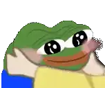 a green frog with big eyes and a smile on its face is sitting on a blue chair .