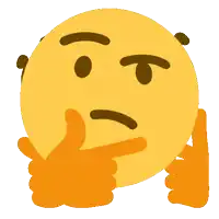 a yellow smiley face with a hand on its chin and a thumbs up