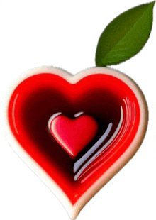 Red N White Heart Red N White Heart W Green Leaf GIF
