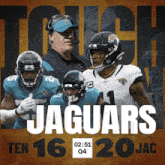 a poster for the jaguars with a time of 02:51 on it