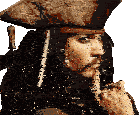 a man in a pirate hat is holding his finger to his mouth