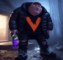 a sprite bottle is being held by a cartoon character