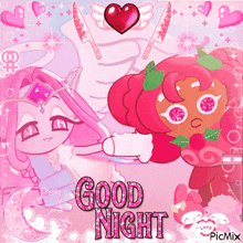 a picture of two cartoon characters with the words good night written on the bottom