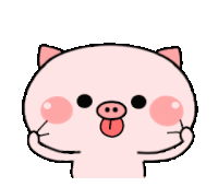 a cartoon pig is sticking its tongue out and making a funny face
