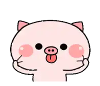 a cartoon pig is sticking its tongue out and making a funny face