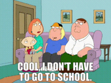 Family Guy Chris Griffin GIF - Family Guy Chris Griffin Cool I Dont Have To Go To School GIFs