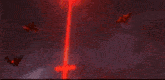 a video game scene with a cross in the middle
