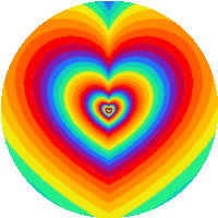Rainbow Heart Sticker - Rainbow Heart Colors Stickers