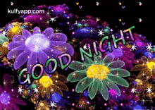 Good Night - Glowing Flowers.Gif GIF - Good Night - Glowing Flowers Good Night Good Night Messages GIFs