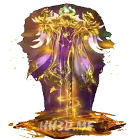 a purple and gold item with the words hw3d me written on the bottom