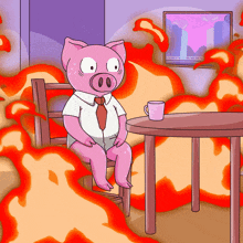 This Is Fine Piggy This Is Fine GIF