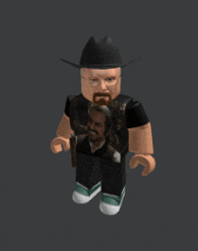 a roblox character with a cowboy hat and glasses