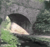 a stone bridge over a river with a watermark of imgflip.com