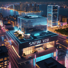 an aerial view of a building with the word safuu v2.0 on it