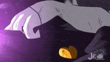 a cartoon drawing of a person with the name jk on the bottom right