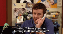 It Problem Phone Call GIF - It Problem Phone Call Have You Tried Turning It Off And On Again GIFs