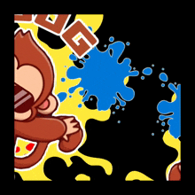 a cartoon of a monkey wearing sunglasses and a gold coin with the letter s on it