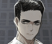 a drawing of a man with a serious expression on his face