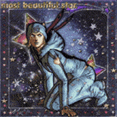 a picture of a man with the words most beautiful star written on it