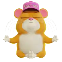 a cartoon mouse wearing a pink hat that says $ grind
