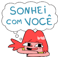 Girl Says I Dreamed About You In Portuguese Sticker - Love You Hate You Sonhei Stickers