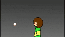 a cartoon of a person in a green and yellow shirt