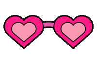 a pair of pink heart shaped sunglasses with a pink strap
