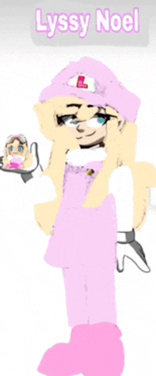 a drawing of a girl with the name lyssy noel on the top
