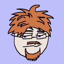a drawing of a man 's face with glasses and a beard