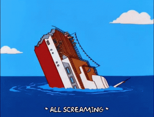 sinking cruise ship cartoon