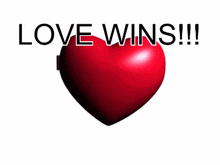 a picture of two hearts with the words love wins !!!