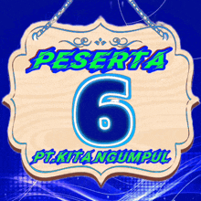 a sign with the number 6 on it