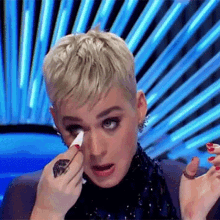 Teary Eye Katy Perry GIF - Teary Eye Katy Perry Idols Global GIFs