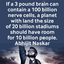 a poster with a man reaching for the sky with a quote from abhijit naskar