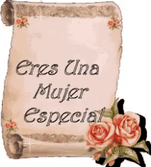 eres especial note scroll roses