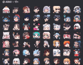 a bunch of anime characters are displayed on a screen