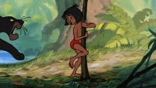 bagheera mowgli man village jungle book wedgie