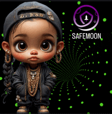 a picture of a baby with a safemoon logo