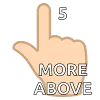a finger pointing up with the number 5 above it