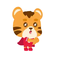 a cartoon illustration of a tiger wearing a cape